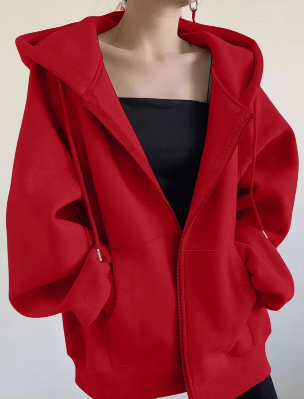 Long-Sleeved Hooded Jacket